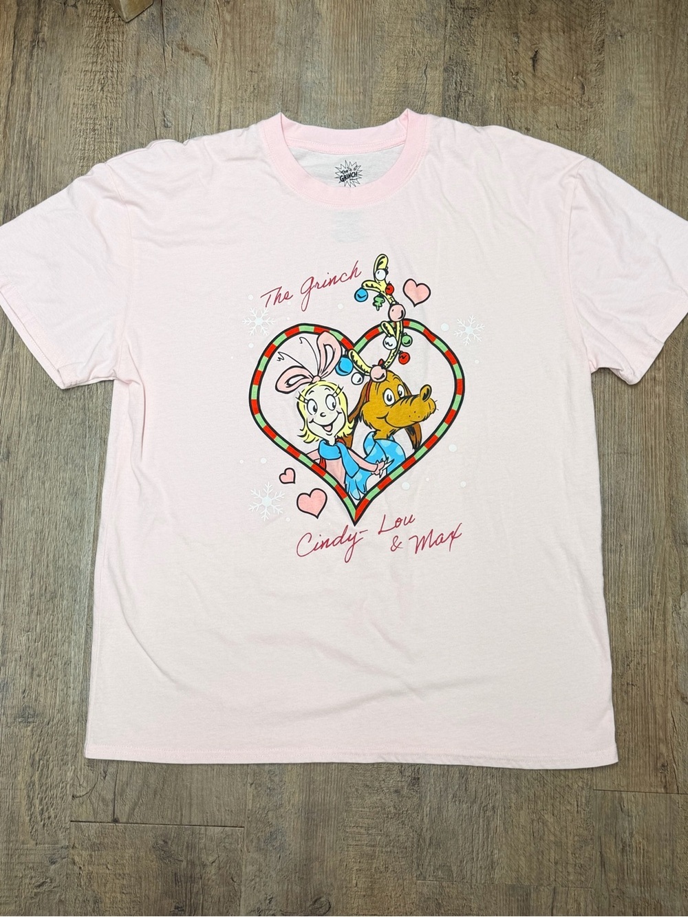 The Grinch Cindy-Lou & Max Pink womens holiday Graphic Tee size XL